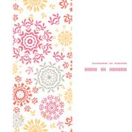 Vector folk floral circles abstract vertical frame seamless pattern background