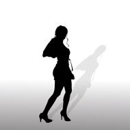 Vector silhouette of a woman N249