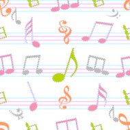 Abstract musical seamless pattern