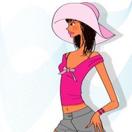 beautiful women in stylish hat