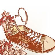 Fashion hand drawn sport boot with flowers need