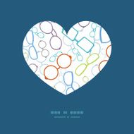 Vector colorful glasses heart silhouette pattern frame N2
