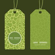 Vector abstract green natural texture vertical round frame pattern tags