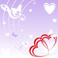 background with heart and music N2