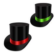 Set of gentleman hat cylinder with ribbon