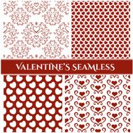 Valentines Day set seamless Vector illustration