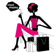 Shopping Girl Silhouette N7