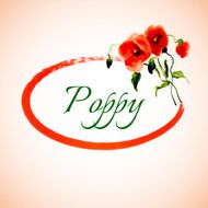 Postcard painted red poppy N5