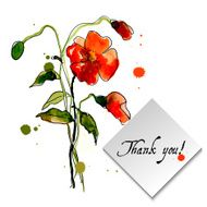Postcard painted red poppy N6