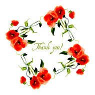 Postcard painted red poppy N7