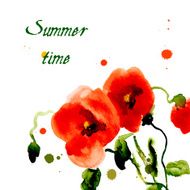 Postcard painted red poppy N8