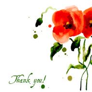 Postcard painted red poppy N9