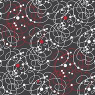 Abstract doodle seamless pattern in grey and red colors N2