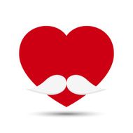 Vector Love Heart with Mustache