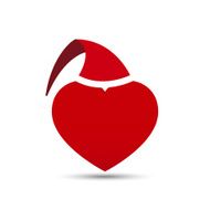 Vector Love Heart with Santa Hat N3