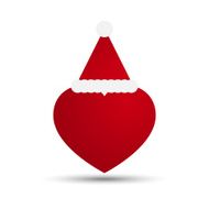 Vector Love Heart with Santa Hat N4