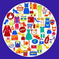 Shopping related icons-illustration