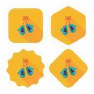 gloves flat icon with long shadow eps10 N13