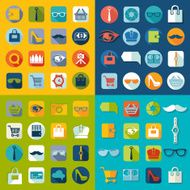 Set of fashion flat icons N7