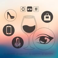 shopping infographic with unfocused background N27