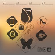 shopping infographic with unfocused background N28