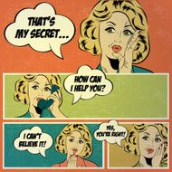 Illustrations for comic books with woman in pop art style N3