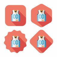 basketball clothing flat icon with long shadow eps10 N18