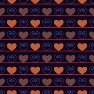 Vintage seamless pattern with hearts N2