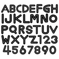Alphabet fonts and numbers N3