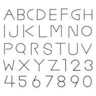 Alphabet fonts and numbers N4