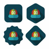 baseball cap flat icon with long shadow eps10 N19