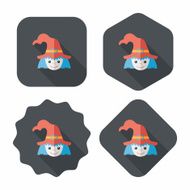 cute witch flat icon with long shadow eps10 N27