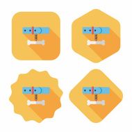 Pet dog chains flat icon with long shadow eps10 N34