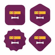 Pet dog chains flat icon with long shadow eps10 N35
