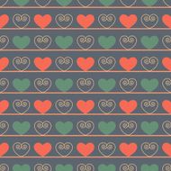 Vintage seamless pattern with hearts N3