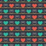Vintage seamless pattern with hearts N4
