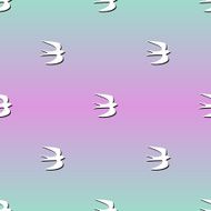 Seamless pattern with white little swallows