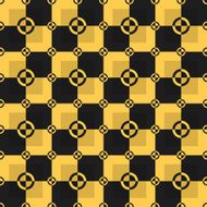 Circle-squares pattern in black and yellow