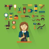 Profession of people Flat infographic Hairdresser