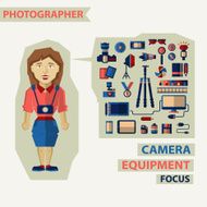 Profession of people Flat infographic Photographer N2
