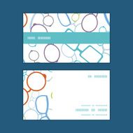 Vector colorful glasses horizontal stripe frame pattern business cards set N2
