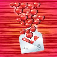 Valentines Day at an abstract horizontal background