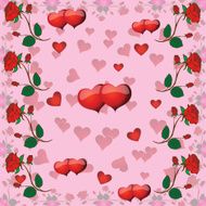 seamless pattern with roses and hearts for Valentine&#039;s Day