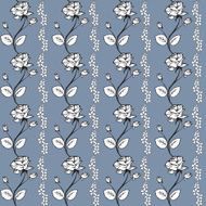 pattern with white roses on a gray background