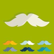 Flat design mustache N13