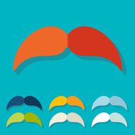 Flat design mustache N14