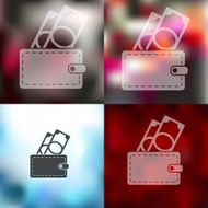 money icon on blurred background