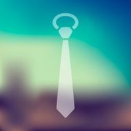 tie icon on blurred background