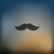 mustache icon on blurred background