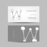 Business card design with letter W